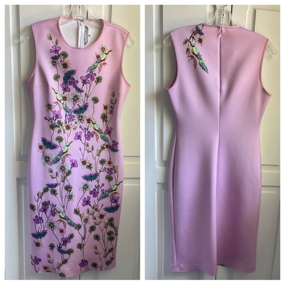 Clover Canyon Lilac Purple Sheath Midi Dress Sleeveless Crew Neck Size M